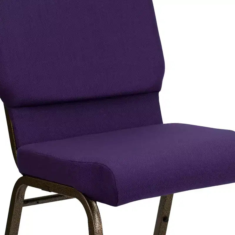 Sedia impilabile da auditorium Royal viola e oro, 1 posto