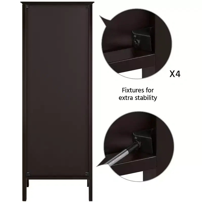 Mobiletto basso nero/espresso/bianco con cassetto e anta a persiana, montaggio per 1 persona